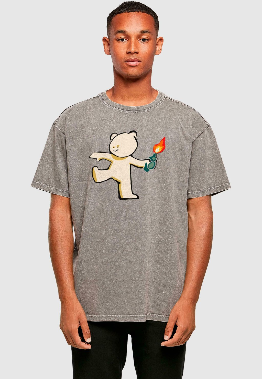 

Футболка с принтом MOLOTOV TEDDY OVERSIZE TEE Merchcode, темно-серый