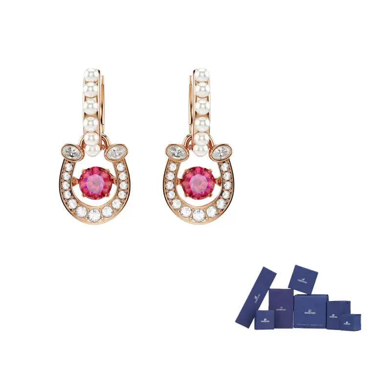 

Swarovski Серьги Symbolica с синтетическими кубическими циркониями, унисекс, розовое золото/белый красный