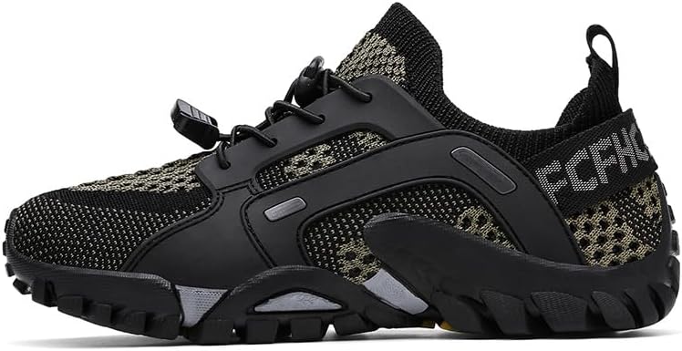 

Мужские водные кроссовки для походов большого размера, трейловые кроссовки, легкие, быстро сохнущие, с противоскользящей подошвой для рыбалки, треккинга и прогулок по рекам Qacksv, зеленый