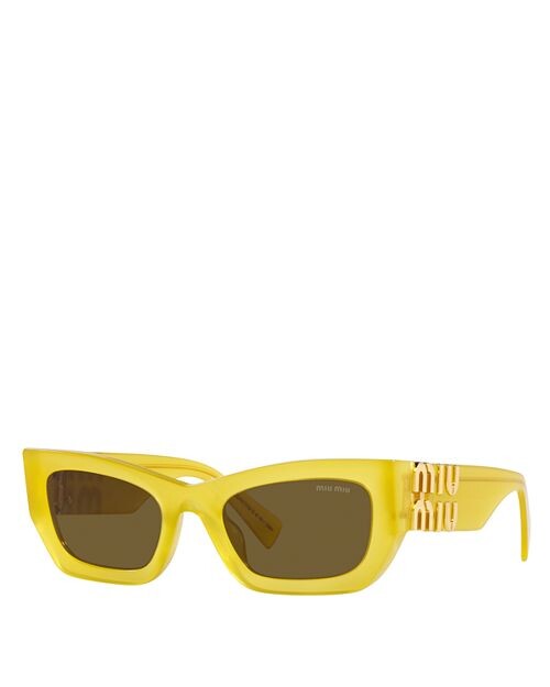 

Прямоугольные солнцезащитные очки MU 09WS, 53 мм Miu Miu, цвет Yellow