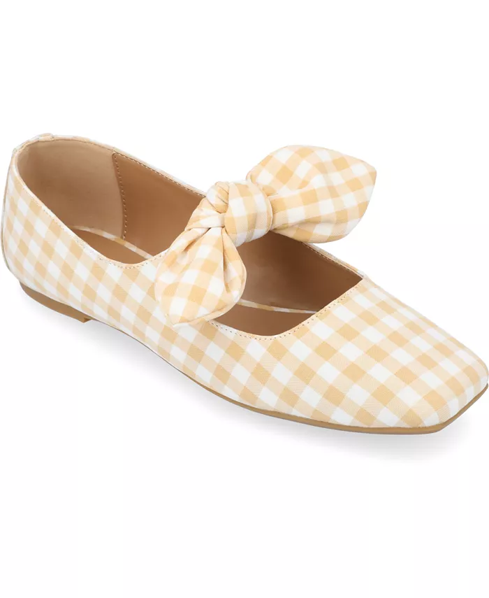 Женские балетки Seralinn Bow с квадратным носком Journee Collection, коричневый