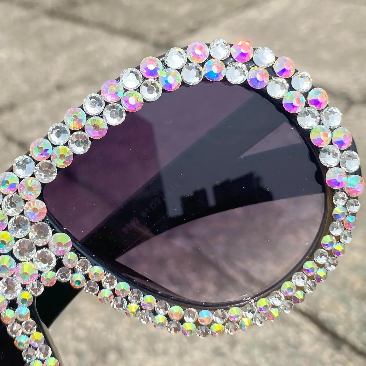 

Крупные солнцезащитные очки-пилот с блестящими стразами для женщин и мужчин, модные цельные солнцезащитные очки с защитой от УФ-излучения UV400 mincl, Gray