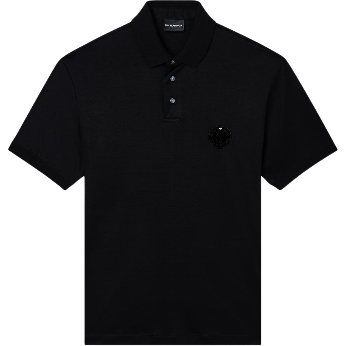 

Футболка-поло из смесовой ткани лиоцелл с нашивкой, посвященная китайскому Новому году Emporio Armani, черный