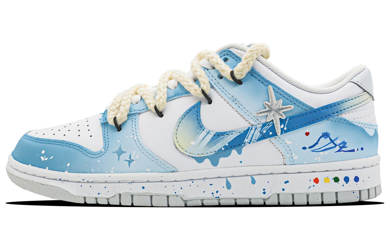 

Кроссовки Nike Dunk Skateboarding Shoes Women's Low-top White/Blue/Pink, синий
