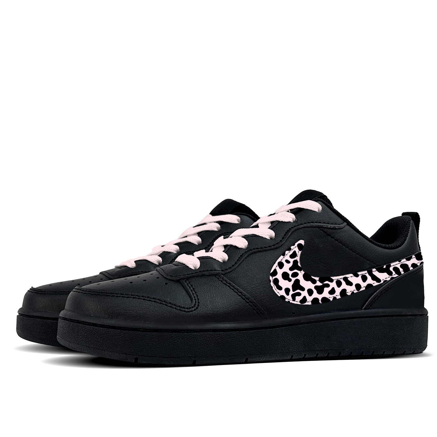 Court Borough Pink Spots устойчивые к истиранию нескользящие низкие детские скейтбординг кроссовки Pink для подростков Nike, Lotus Color — фото 4
