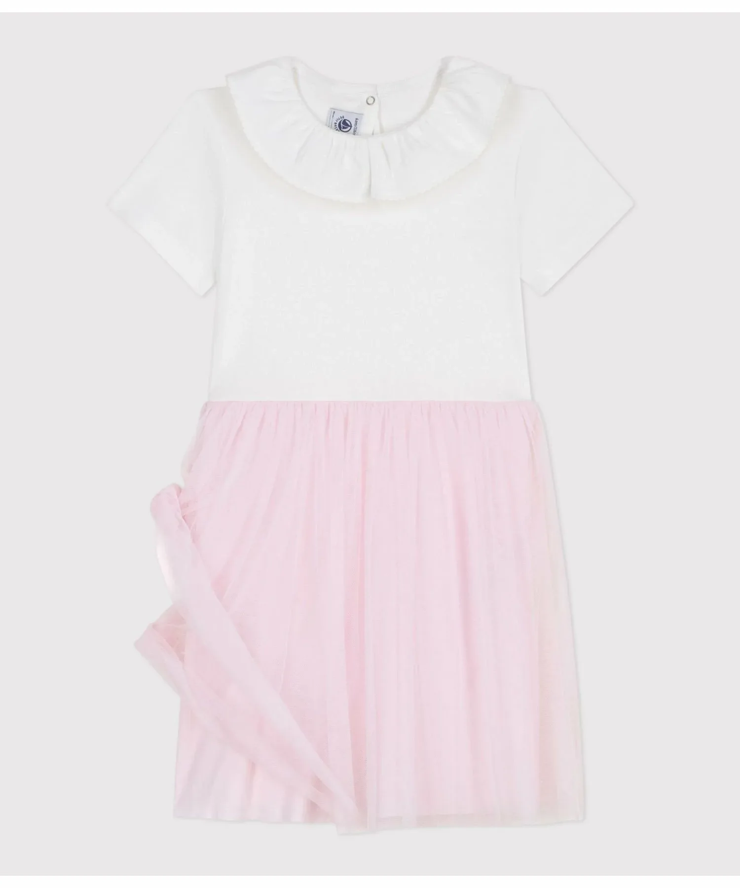 Платье из тюля PETIT BATEAU, White/Light Pink — фото 2