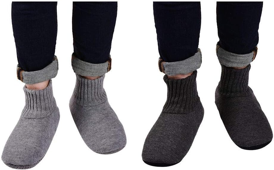 

Домашние тапочки-носки Panda Bros, мягкие, уютные, толстые, с противоскользящей подошвой, для мужчин, темно-серый