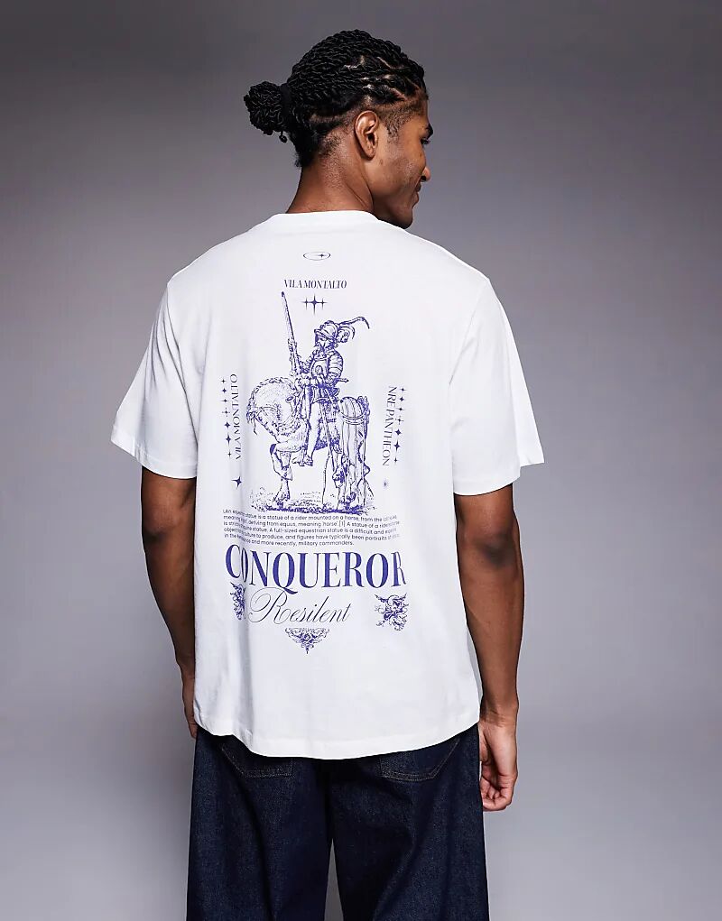 

Футболка ADPT оверсайз с рисунком на спине белого цвета