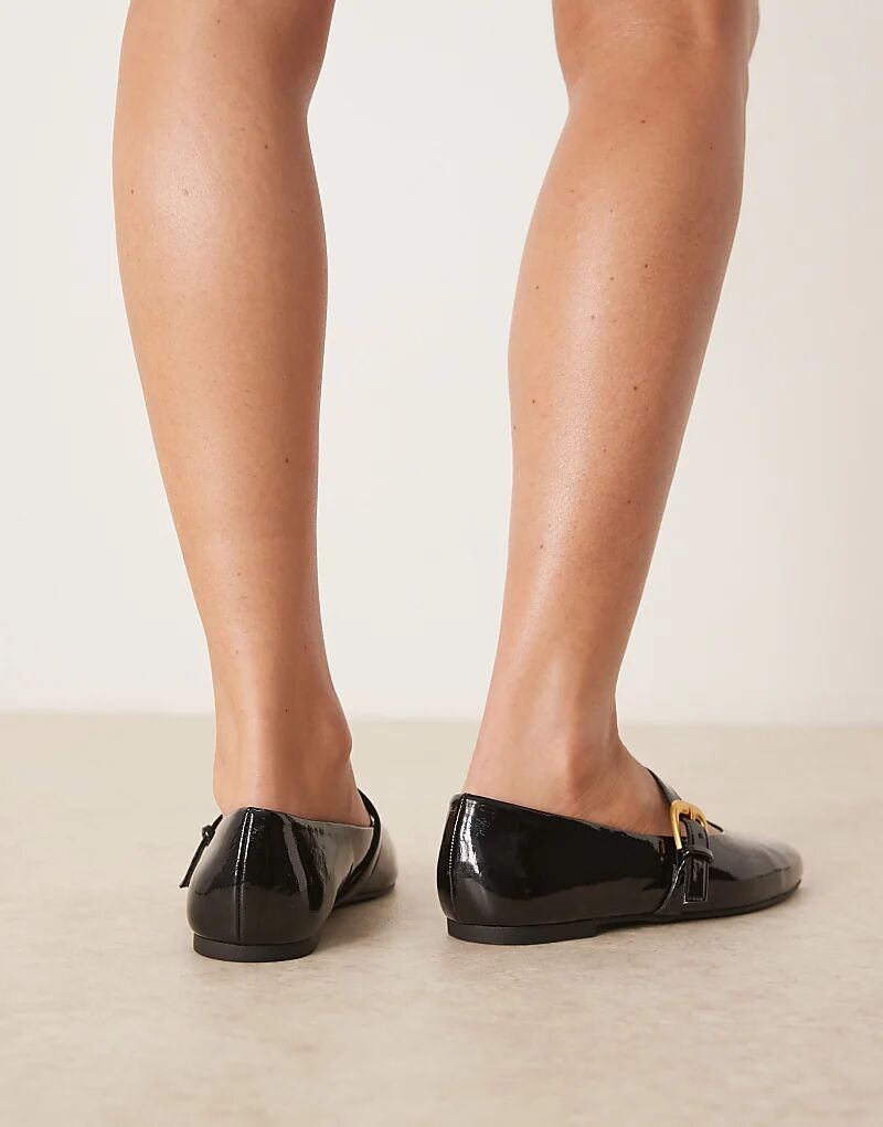 Балетки Leah Mary Jane от ASOS DESIGN из черного лака — фото 3