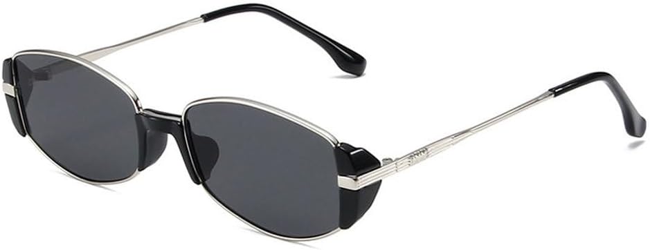 

Винтажные солнцезащитные очки неправильной формы для женщин, модные для мужчин и женщин, панк-очки, маленькие солнцезащитные очки, женские очки UV400 TKKTLLT, Blacksilver-black