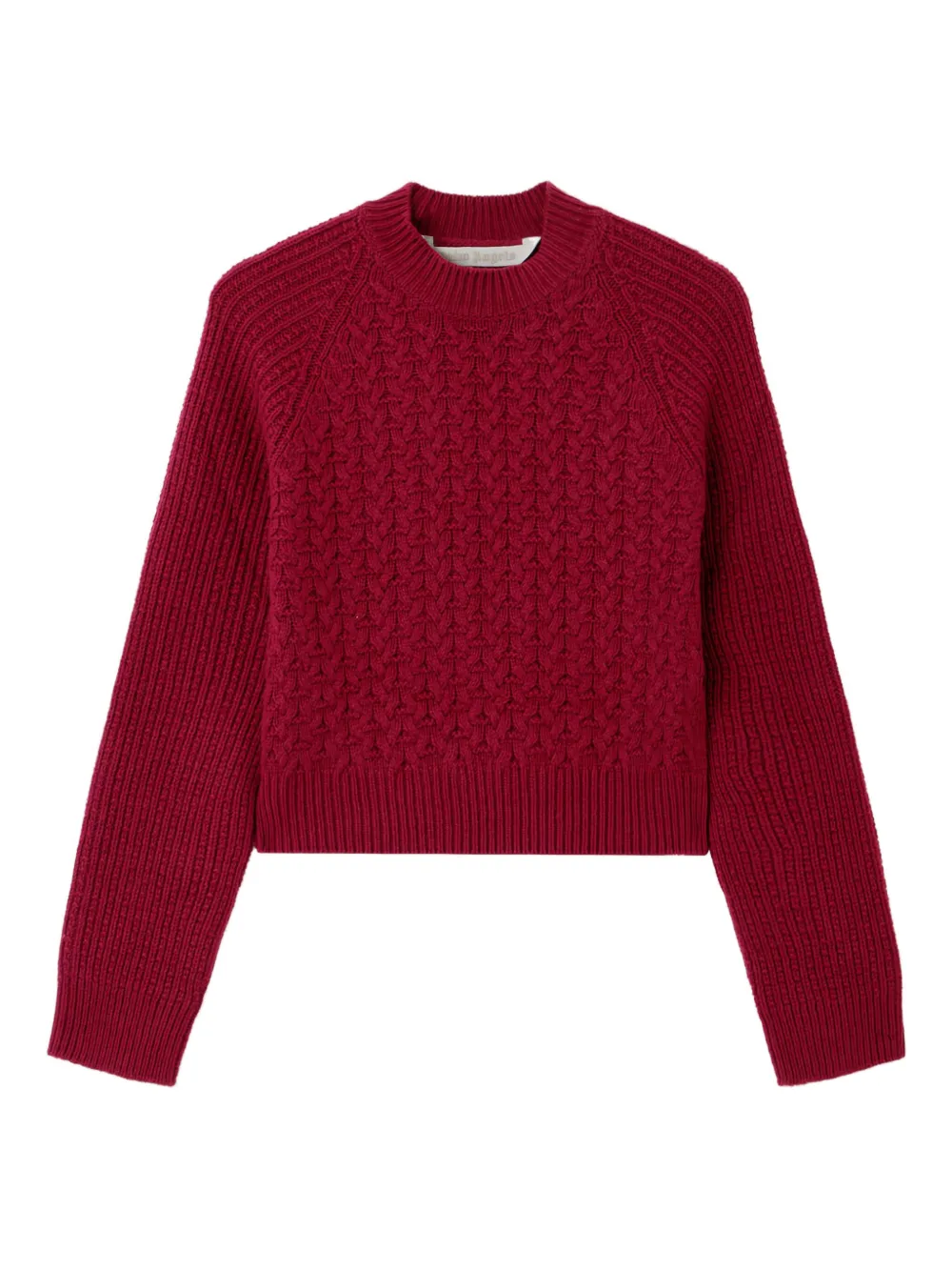 

Свитер с ребристыми вставками и изогнутым логотипом Palm Angels, красный