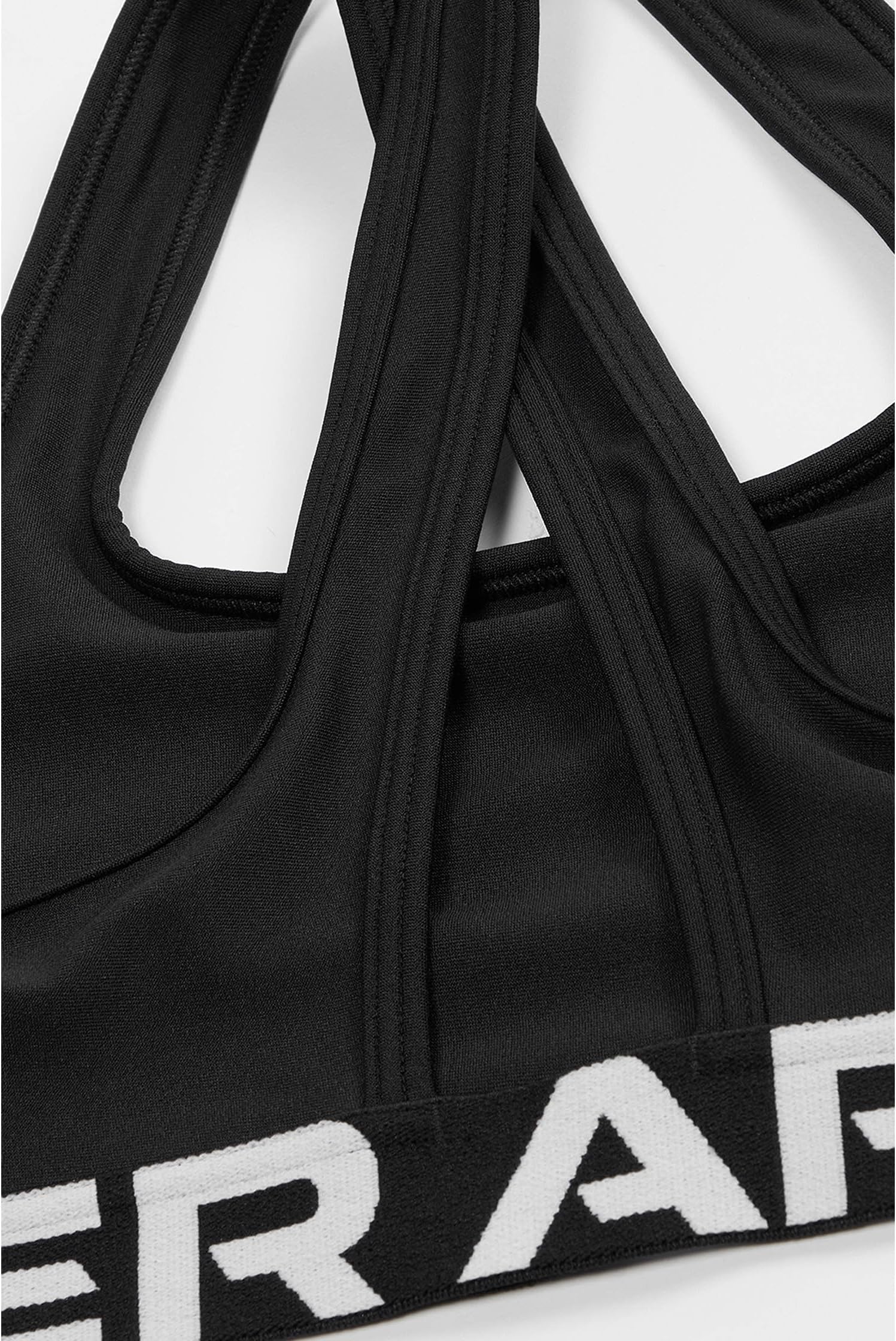Бюстгальтер Under Armour Kids Crossback Mid-Impact Sports Bra, черный/белый — фото 2