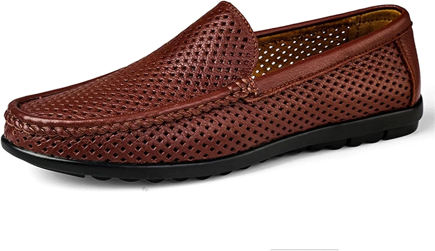 Лоферы мужские кожаные Slip Resistant Flexible Flat Heel Outdoor Slip-ons, коричневый PUGHGAETZF