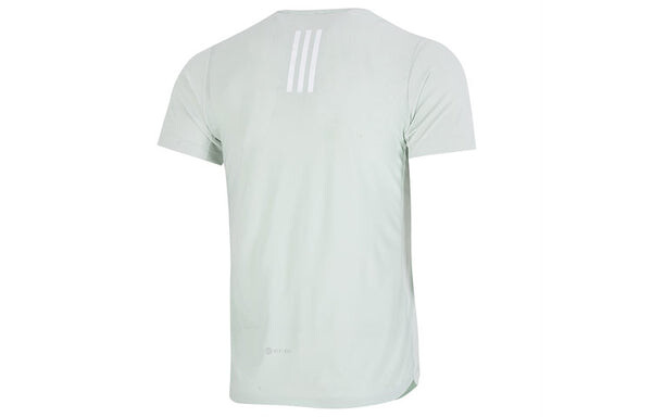 Футболка Men's adidas Solid Color Athleisure Casual Sports Round Neck Short Sleeve flax Green T-Shirt, зеленый — фото 2