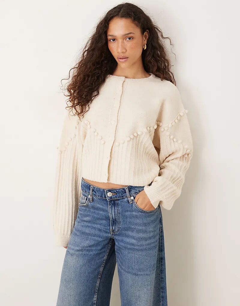 

Кардиган VRG GRL кремового цвета с текстурой