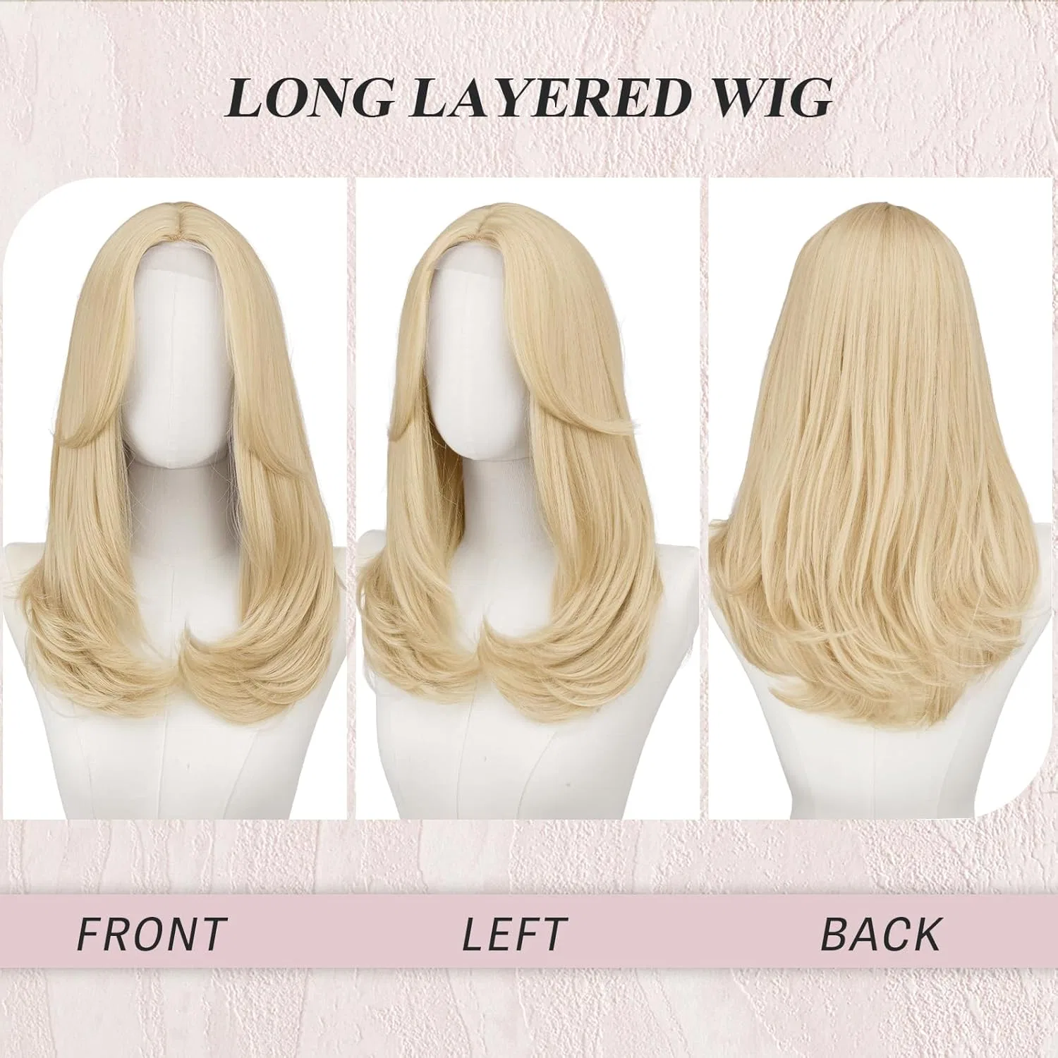 Женский парик FESHFEN Lace Front с челкой, 45 см, блонд Feshfen, Lace Front - Blonde — фото 2
