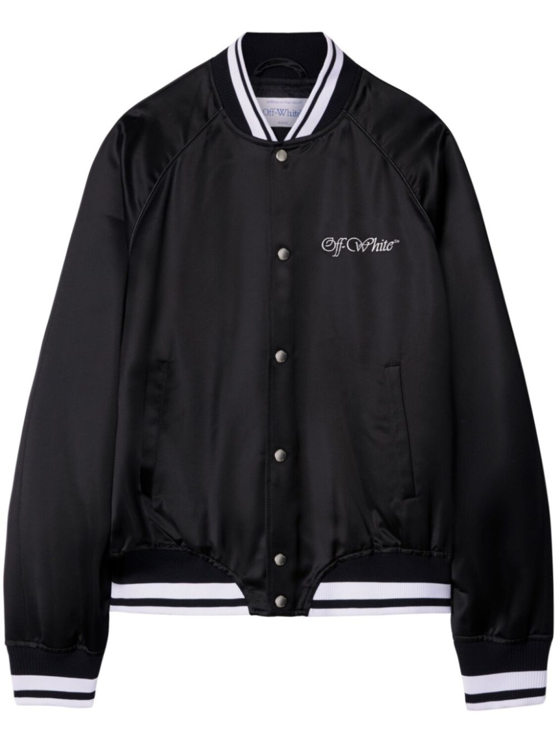 

Off-White атласный бомбер College, черный