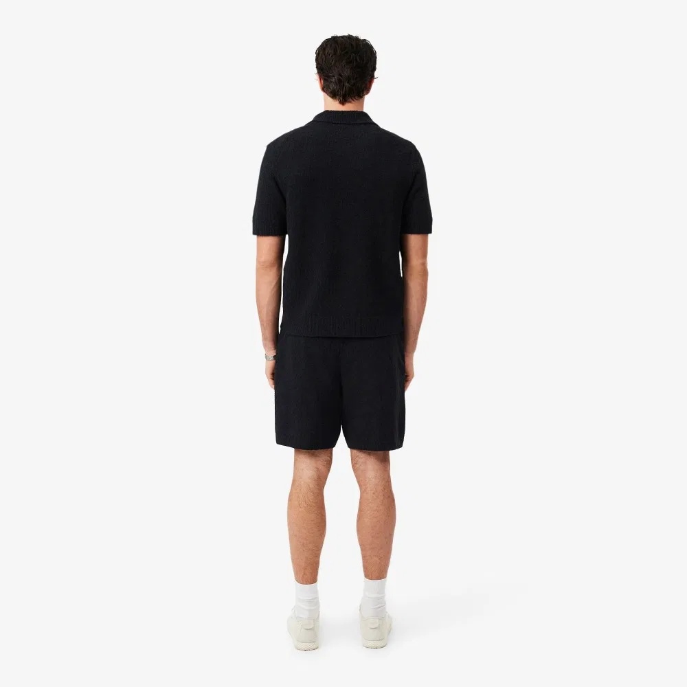 Мужские хлопковые шорты свободного кроя тёмно-синие от Lacoste — фото 3