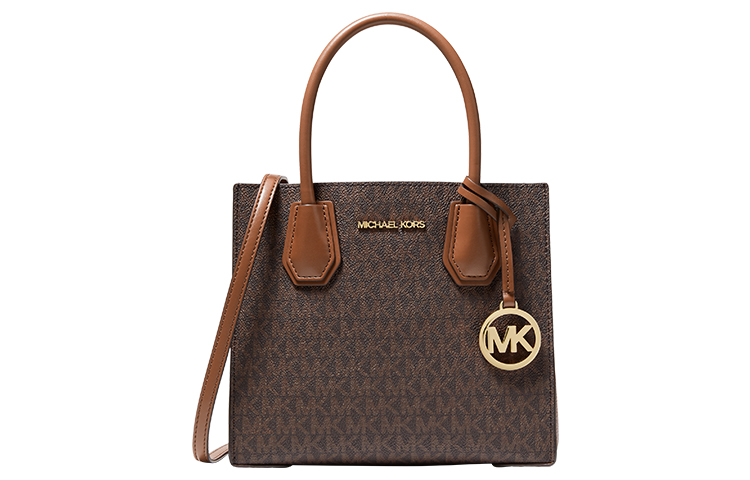 

Сумка-аккордеонка Mercer Medium с логотипом и кожаной отделкой MICHAEL KORS