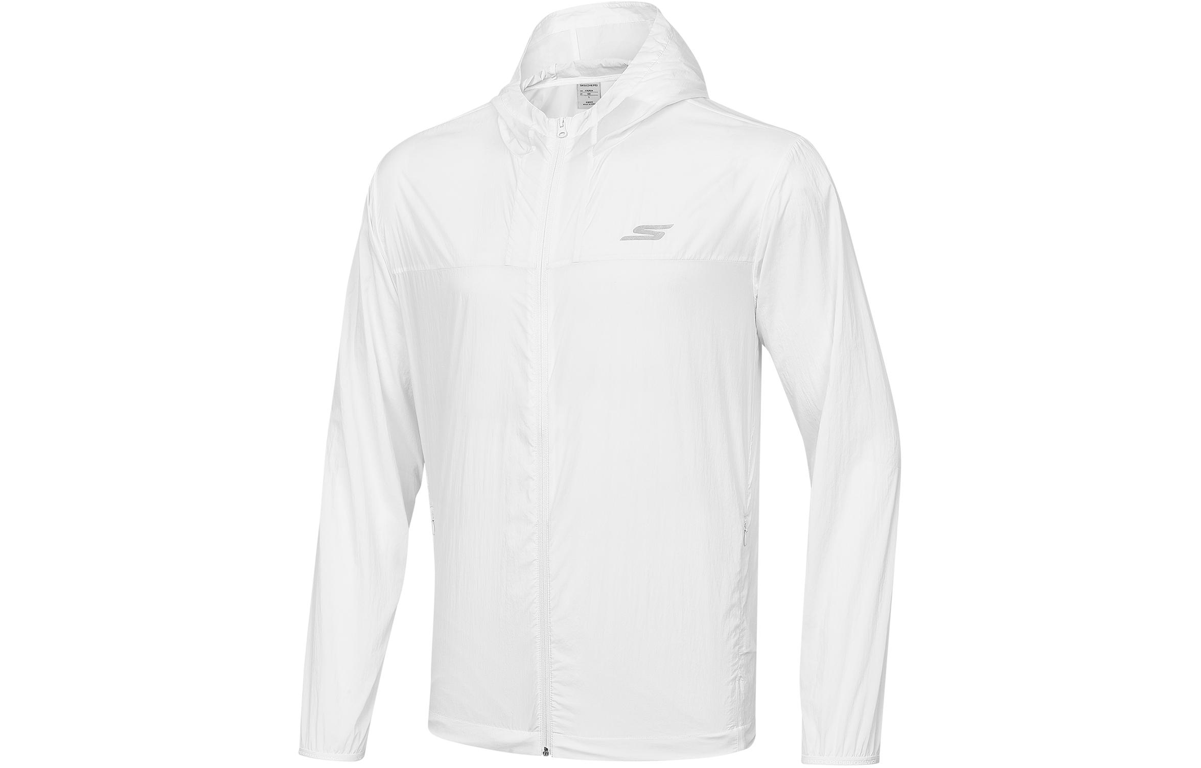 

Мужская одежда для тренировок и бега с защитой от солнца ярко-белого цвета Skechers, белый