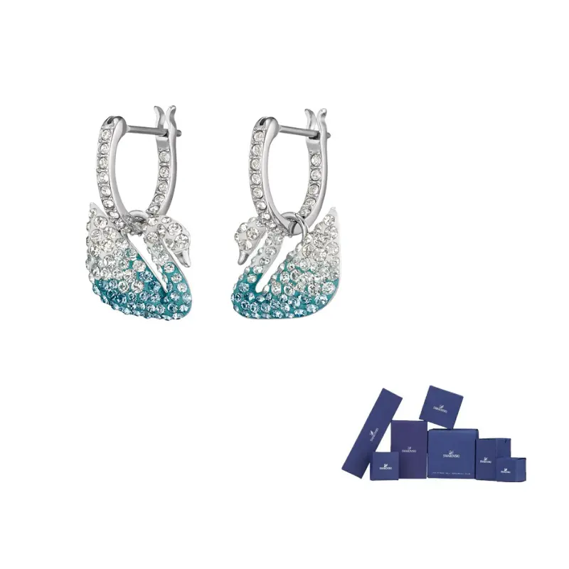 

Swarovski Искусственные кристаллические серьги для женщин Blue