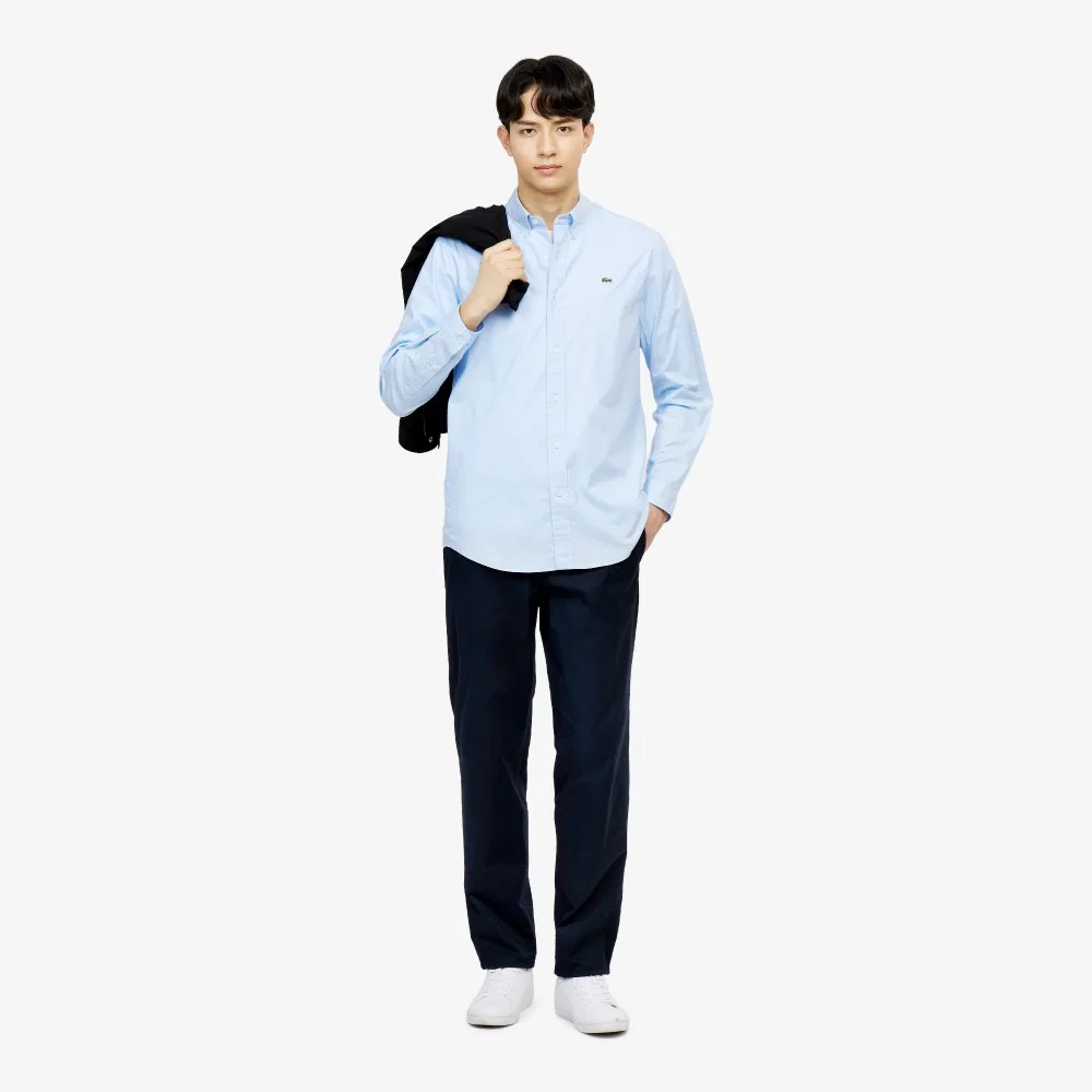 Мужские зауженные чиносы тёмно-синие от Lacoste — фото 4