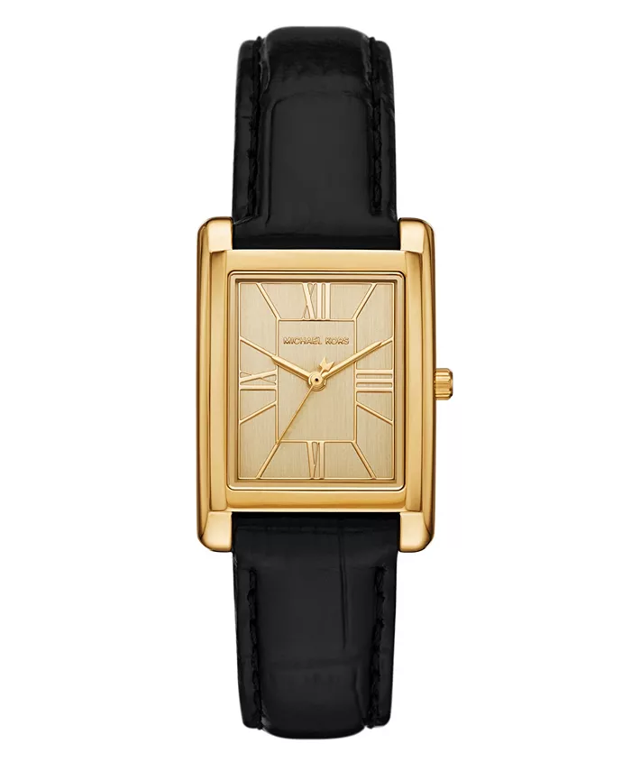 

Женские часы Essex с тремя стрелками и черным кожаным ремешком, 26x36 мм Michael Kors