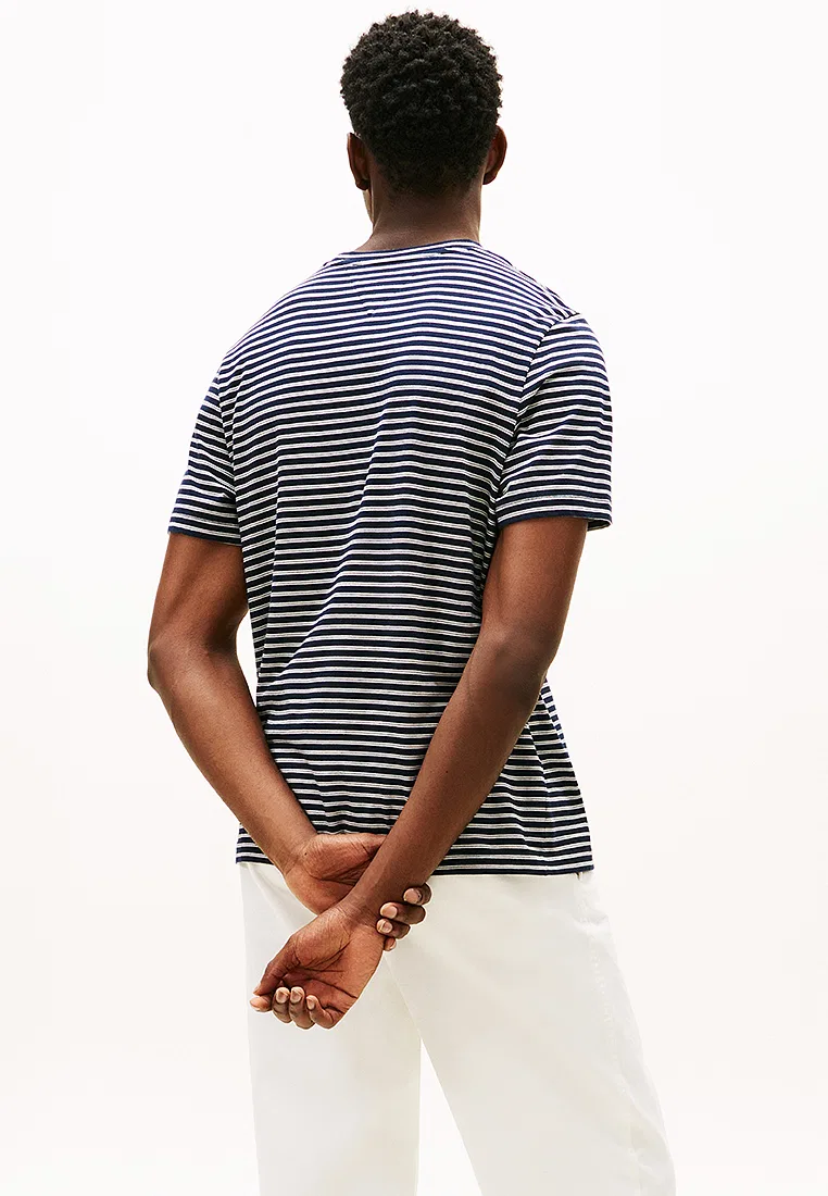 Футболка с полоской, regular fit, Essential Seasonal, TH Mainline Tommy Hilfiger, слоновая кость — фото 2