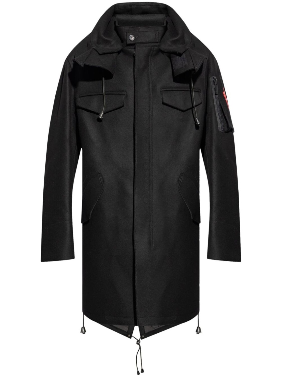 

Dsquared2 пальто с капюшоном на молнии, черный