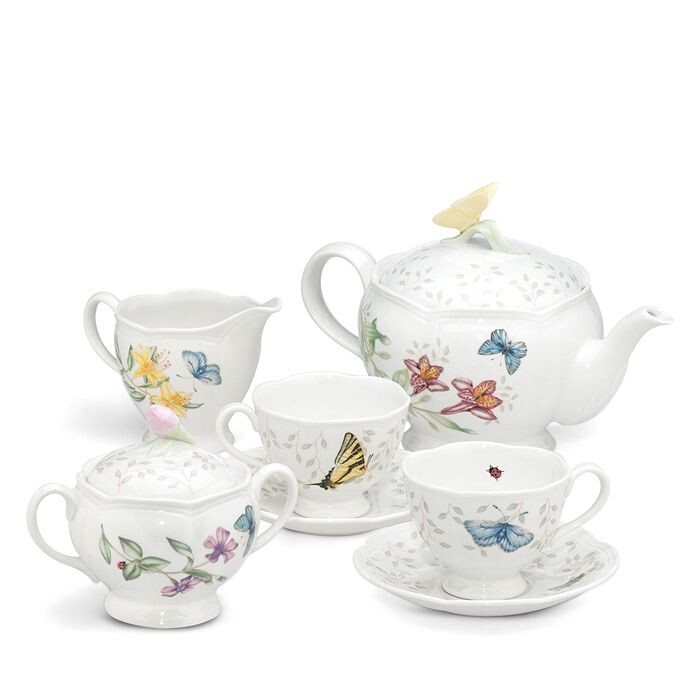 

Чайный сервиз Lenox Butterfly Meadow из 7 предметов, белый