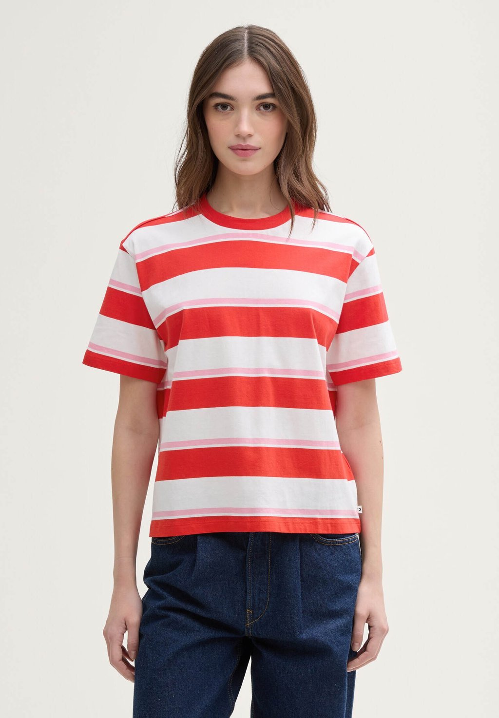 

Футболка с принтом STRIPED BOXY TOM TAILOR DENIM, мультиколор
