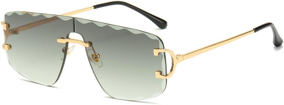 

Цельные солнцезащитные очки для мужчин, металлическая большая оправа, подарочная коробка; женские солнцезащитные очки без оправы для вождения, рыбалки, с защитой от УФ-излучения UV400 WNCKSQ, C06 Green