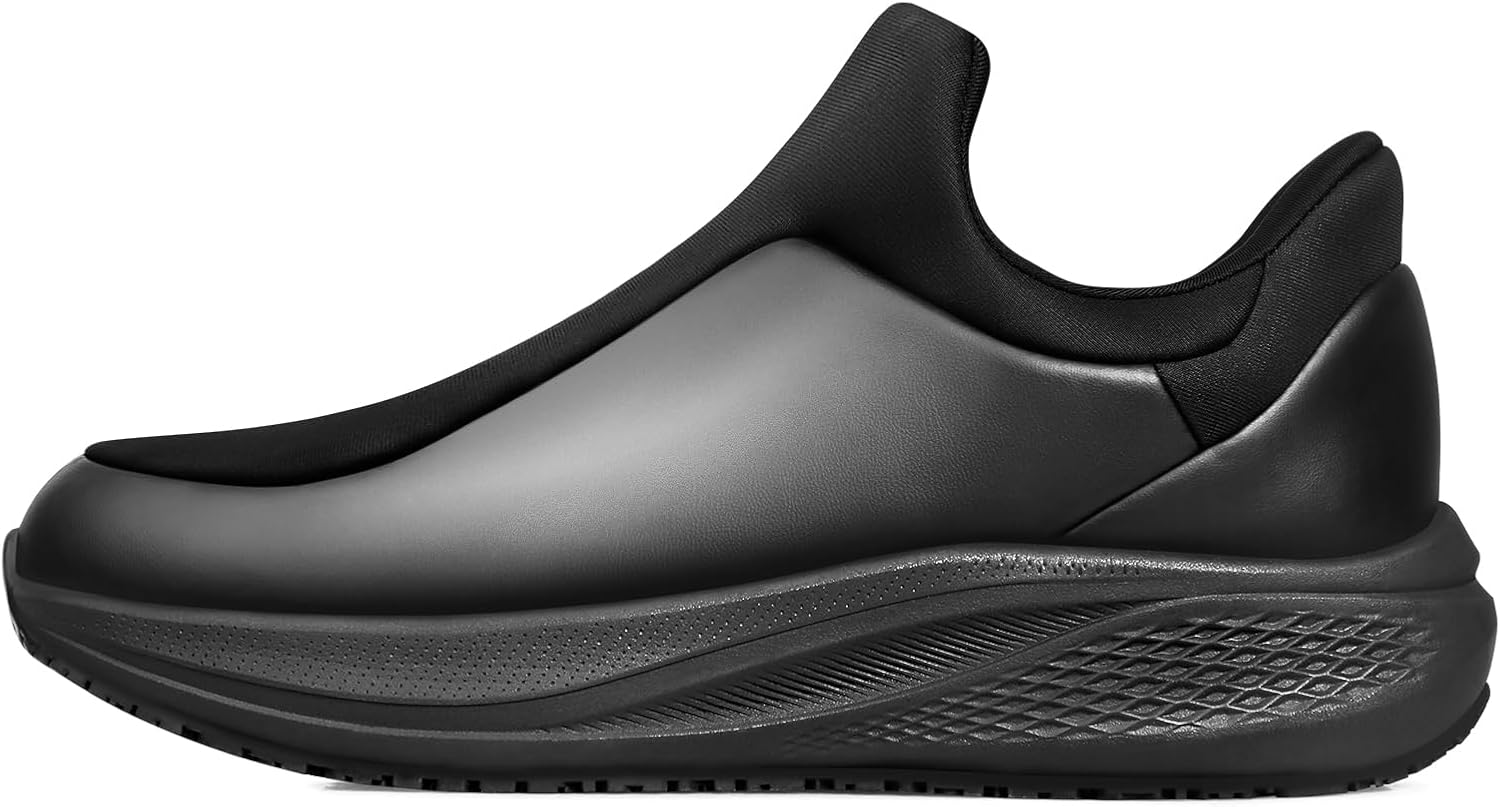 

Мужские обувь с противоскользящей подошвой, нескользящие кулинарные и ресторанные туфли для поваров и сферы общественного питания, слипоны для прогулок, кроссовки повседневные водонепроницаемые, комфортные для больниц Aehao, черный