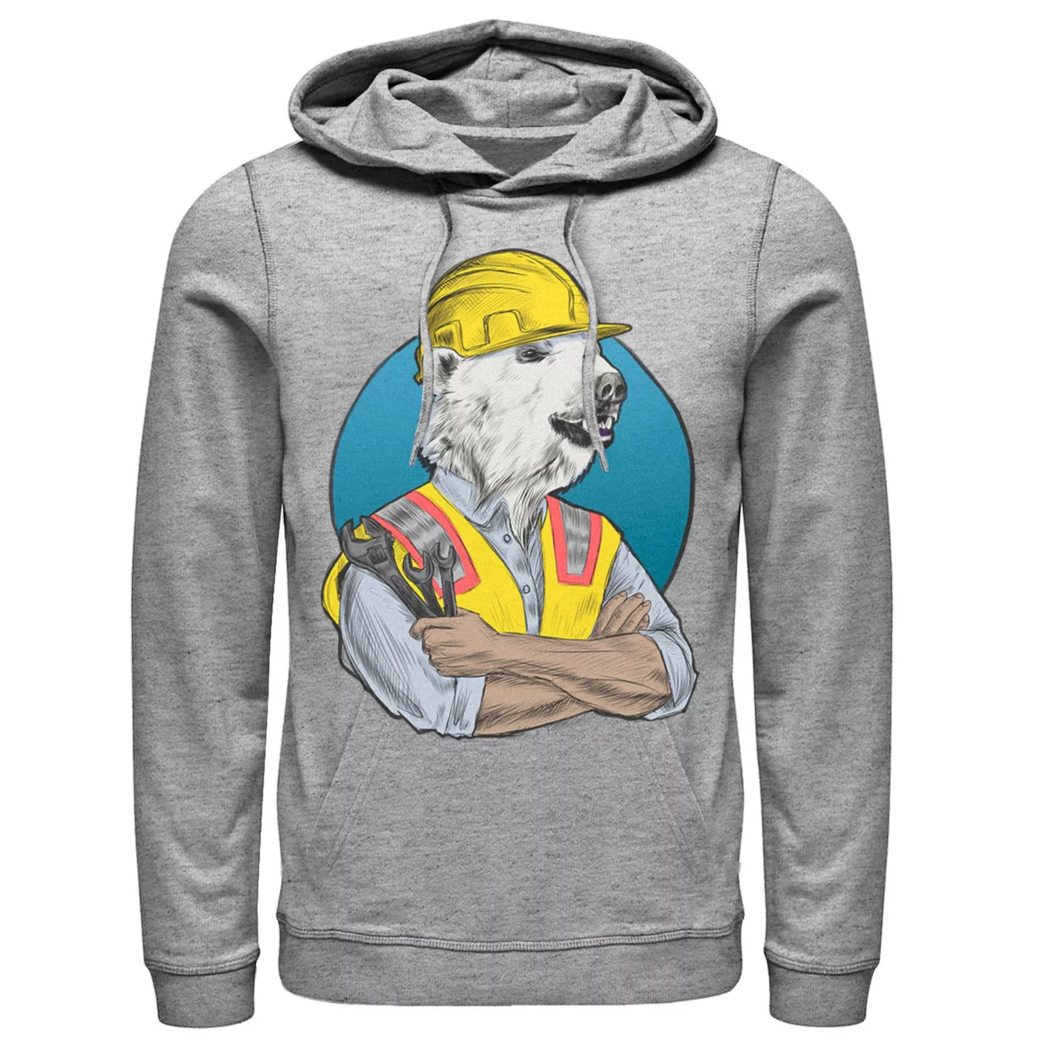 

Мужская толстовка с капюшоном Polar Bear Construction Worker Back Circle Licensed Character