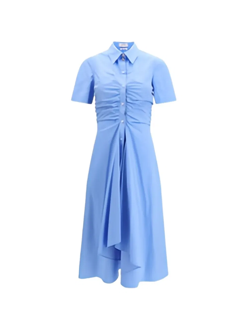 Платье-рубашка со сборками Alexander Mcqueen, синий