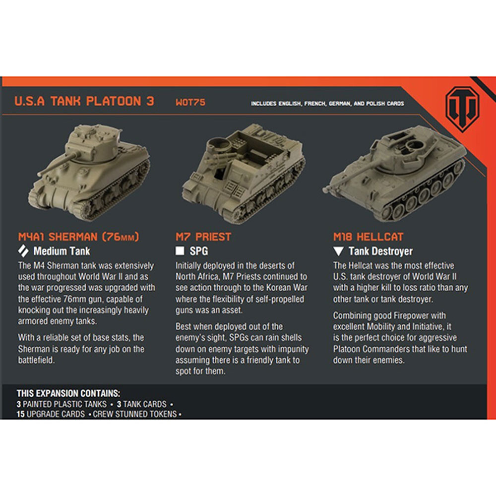 

Миниатюра Gale Force 9 World of Tanks: American - Tank Platoon (M4A1 Sherman, M7 Priest, M18 Hellcat)