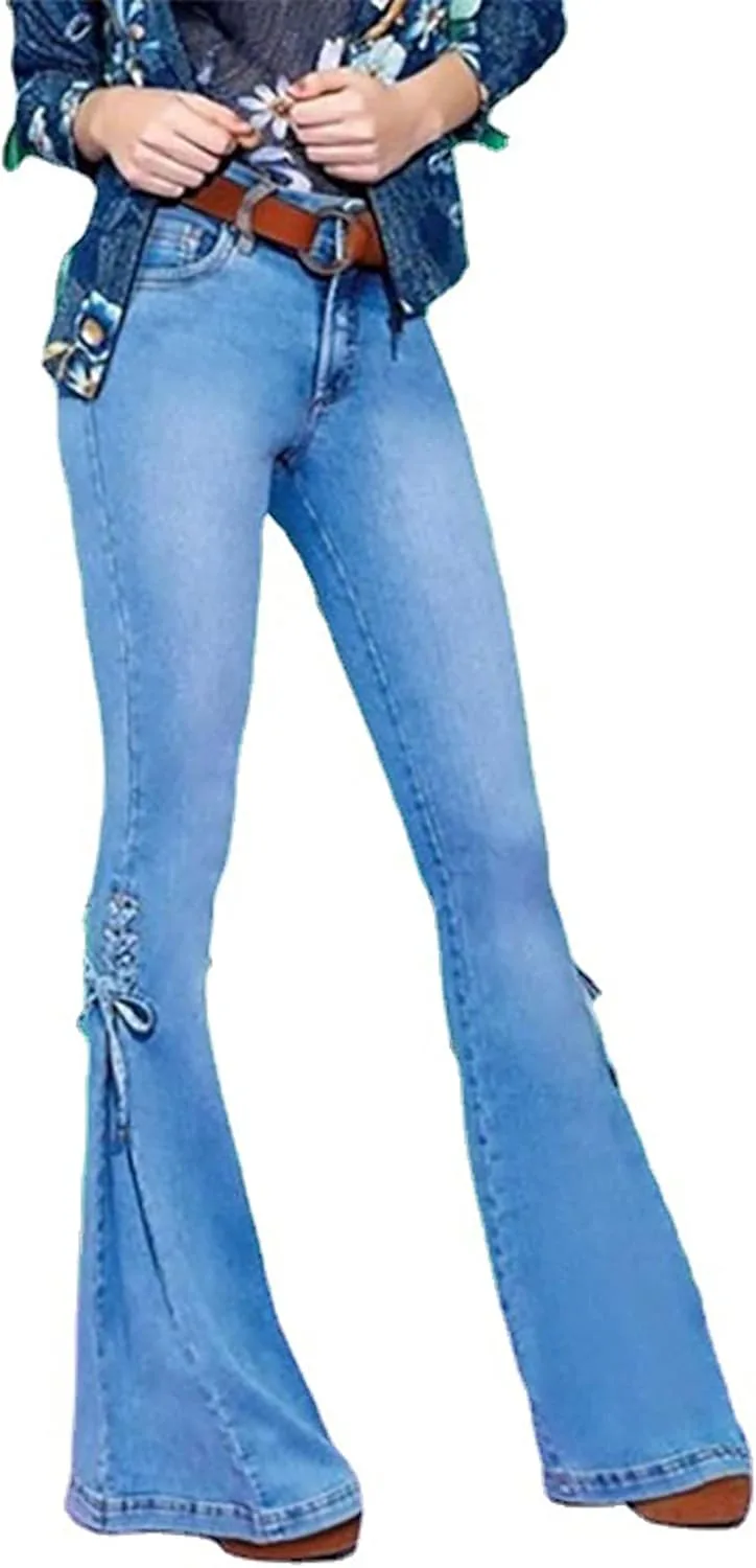 

Джинсы-клеш с высокой талией для женщин TACSTRUN