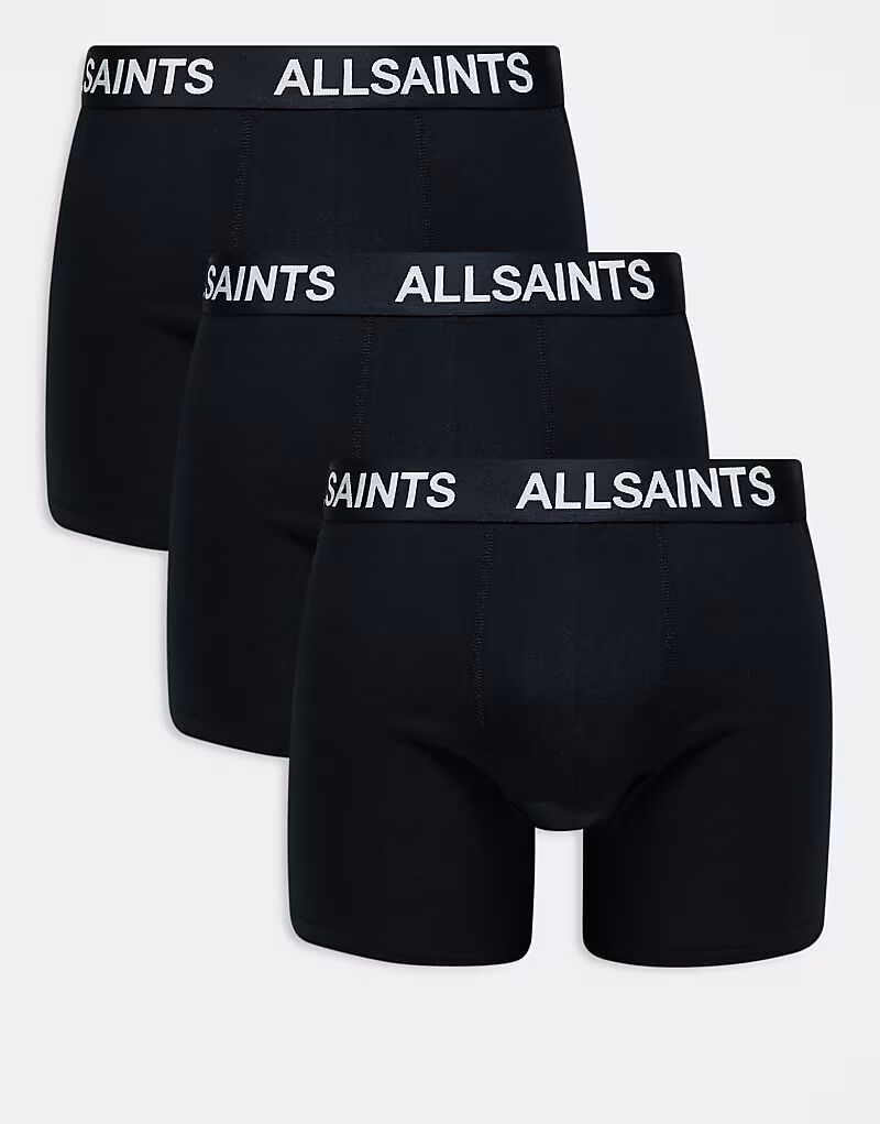 

Комплект из 3 пар хлопковых трусов-боксеров AllSaints черного цвета