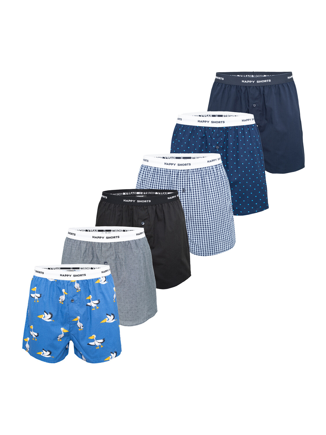 

Боксеры Happy Shorts Boxer Mix, цвет Pelikan-Geo