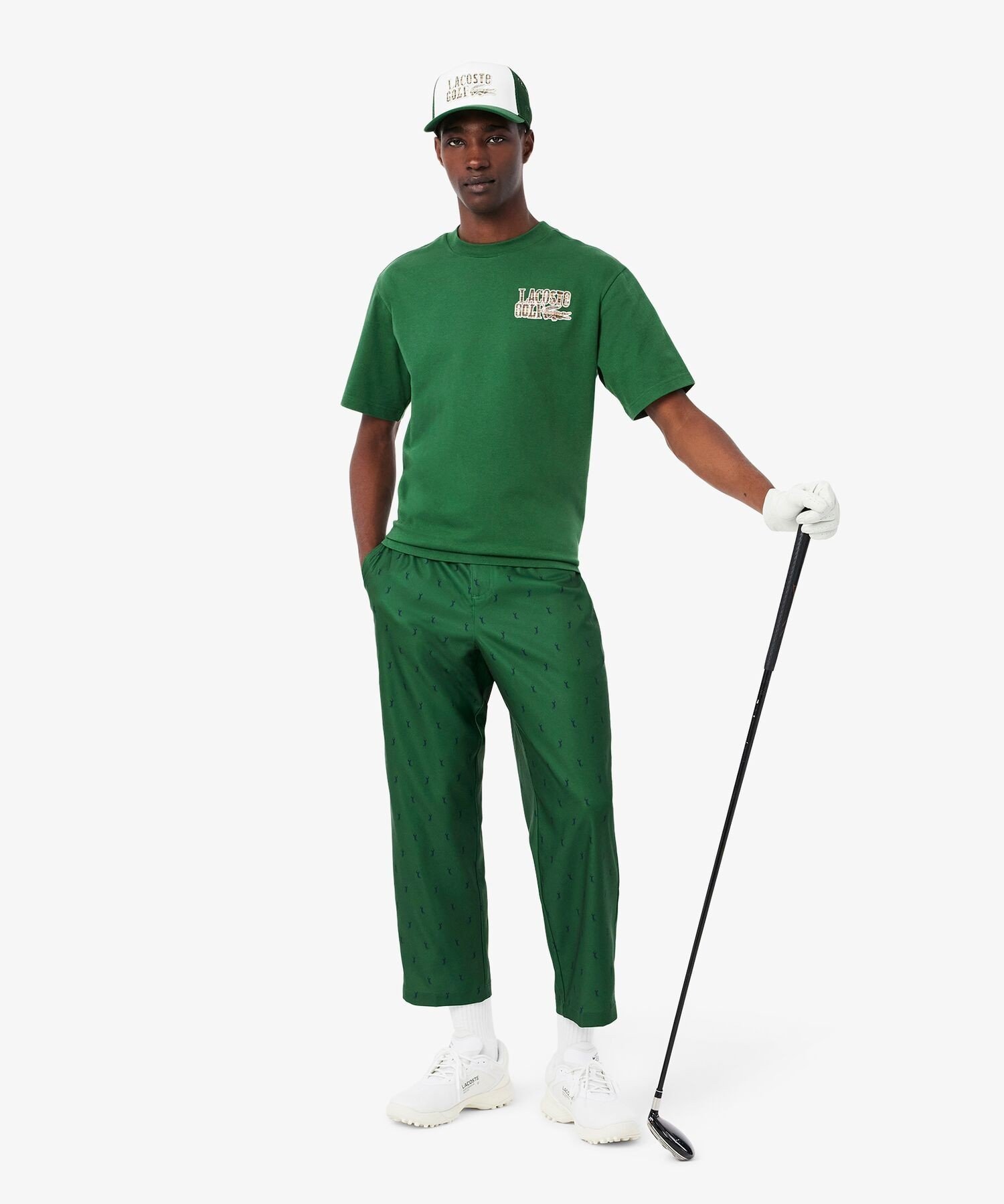 Футболка Ultra Dry LACOSTE Golf с графическим принтом на спине, Green — фото 4