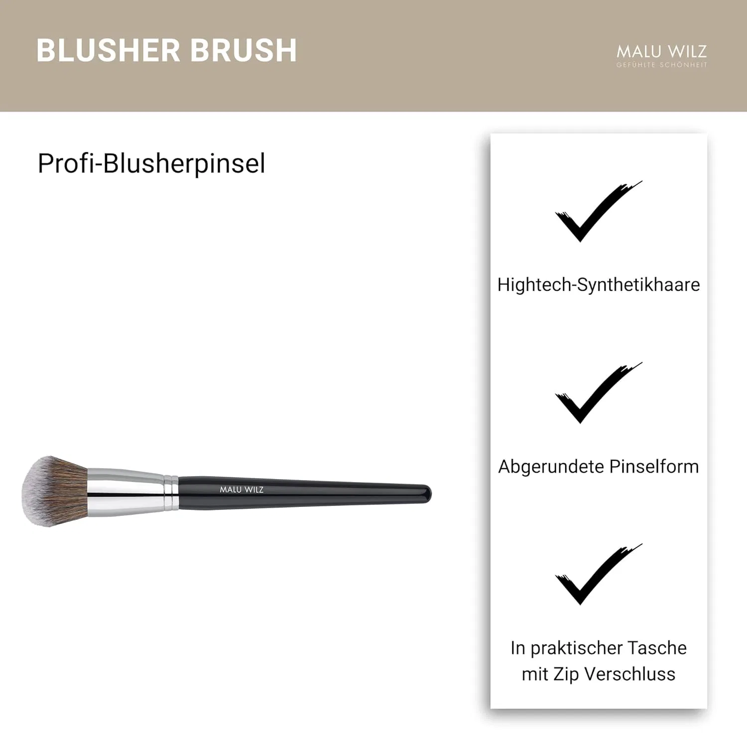 Кисть для румян «Blusher Brush» от Malu Wilz Malu Wilz — фото 3