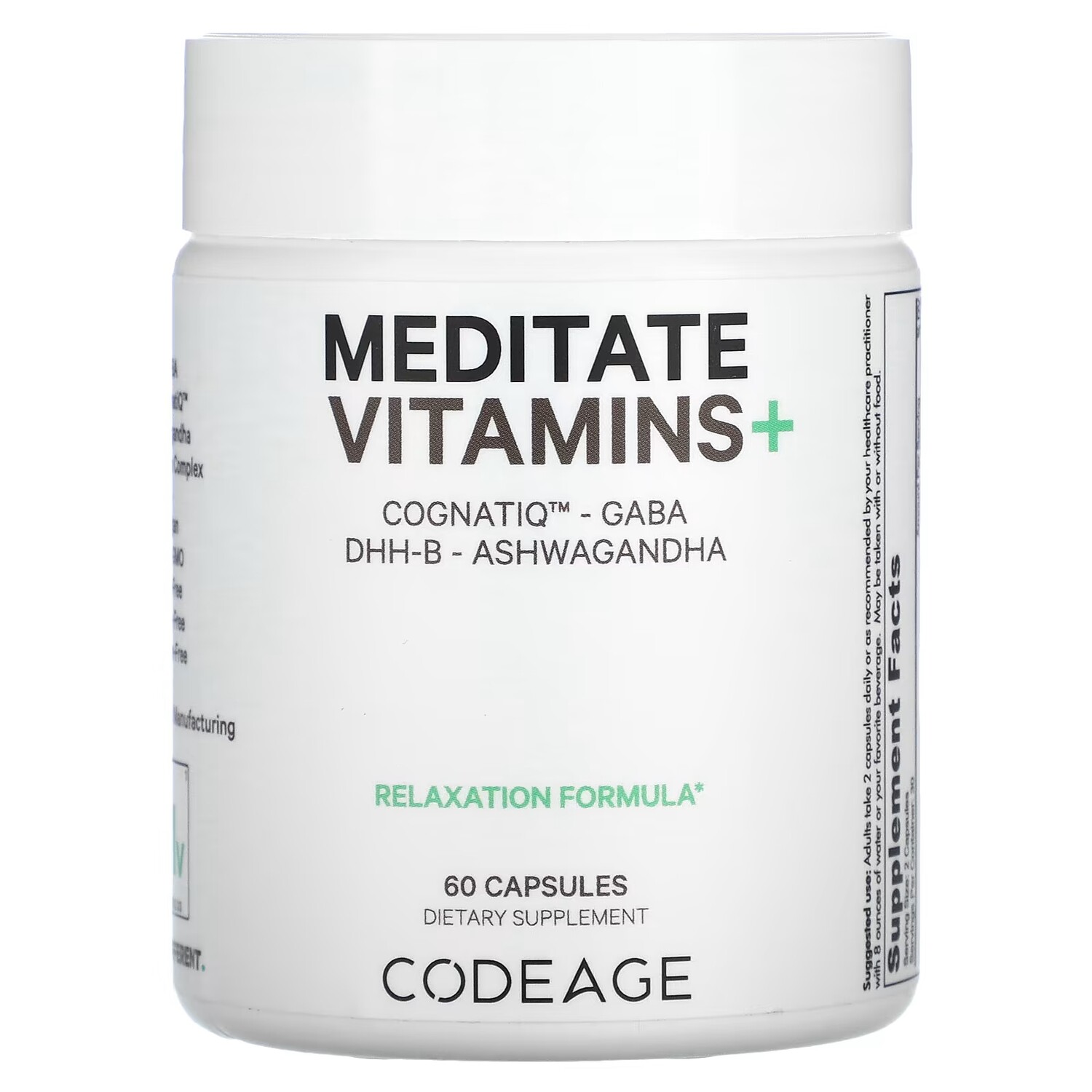 

Добавка Codeage Meditate Витамины+ CognatiQ GABA DHH-B без сои, 60 капсул