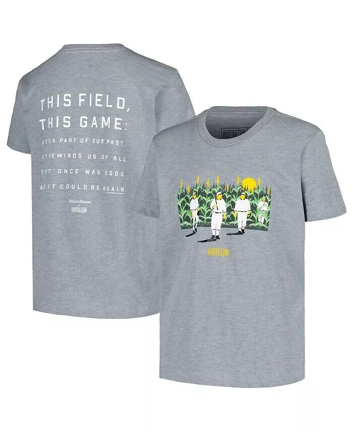 

Футболка Big Boys and Girls Heather Grey Field of Dreams This Field Baseballism