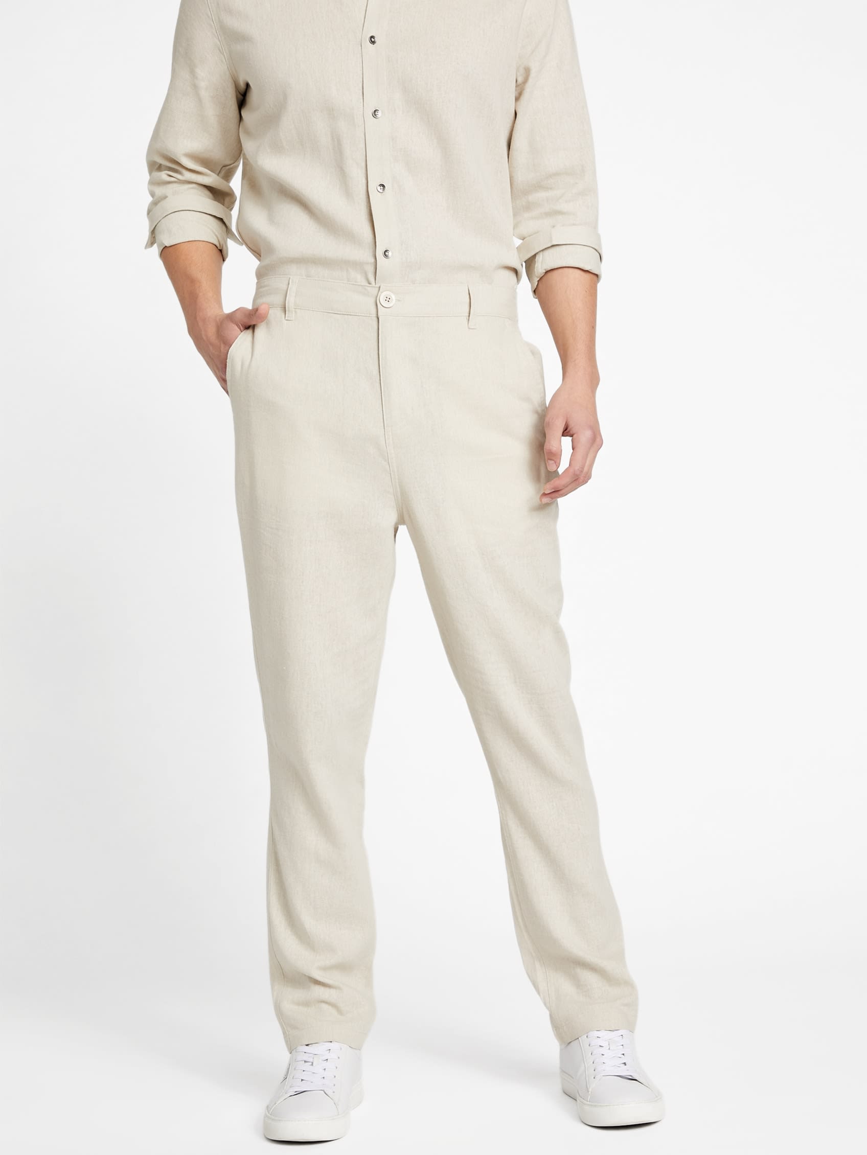 

Льняные брюки Eco Rome Guess Factory, цвет over night oats