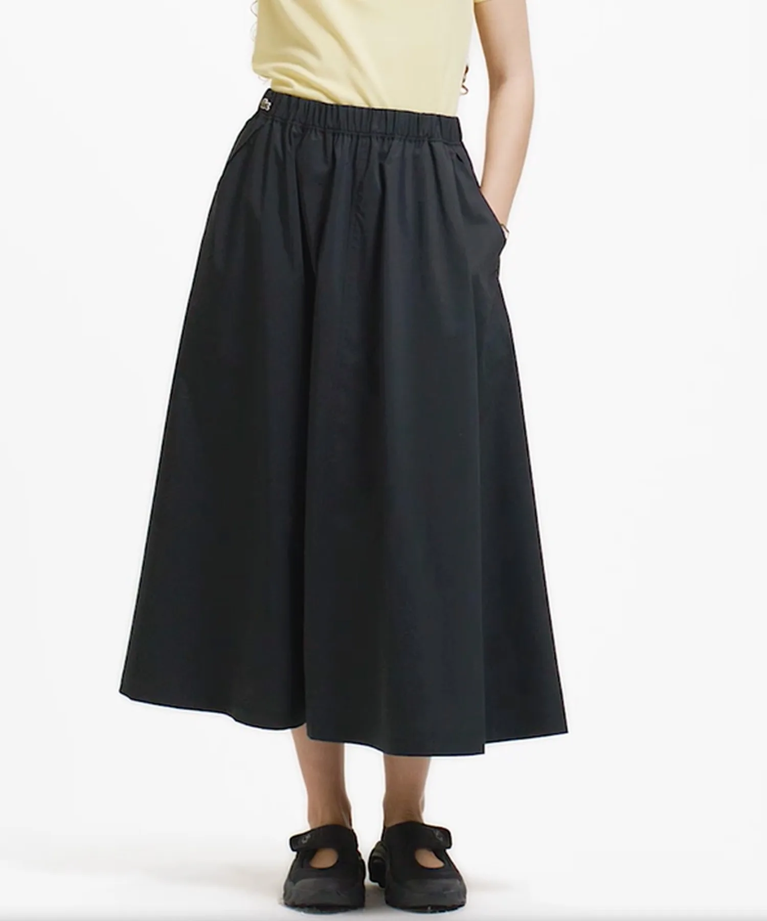 Юбка макси Lacoste Navy stretch flare с карманами