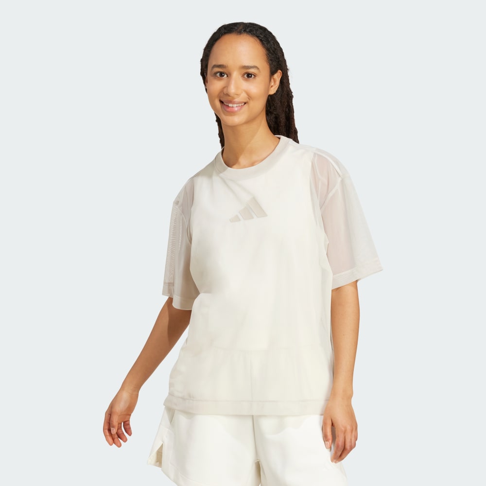 

Футболка Adidas Soft Lux Mesh Tee, бежевый