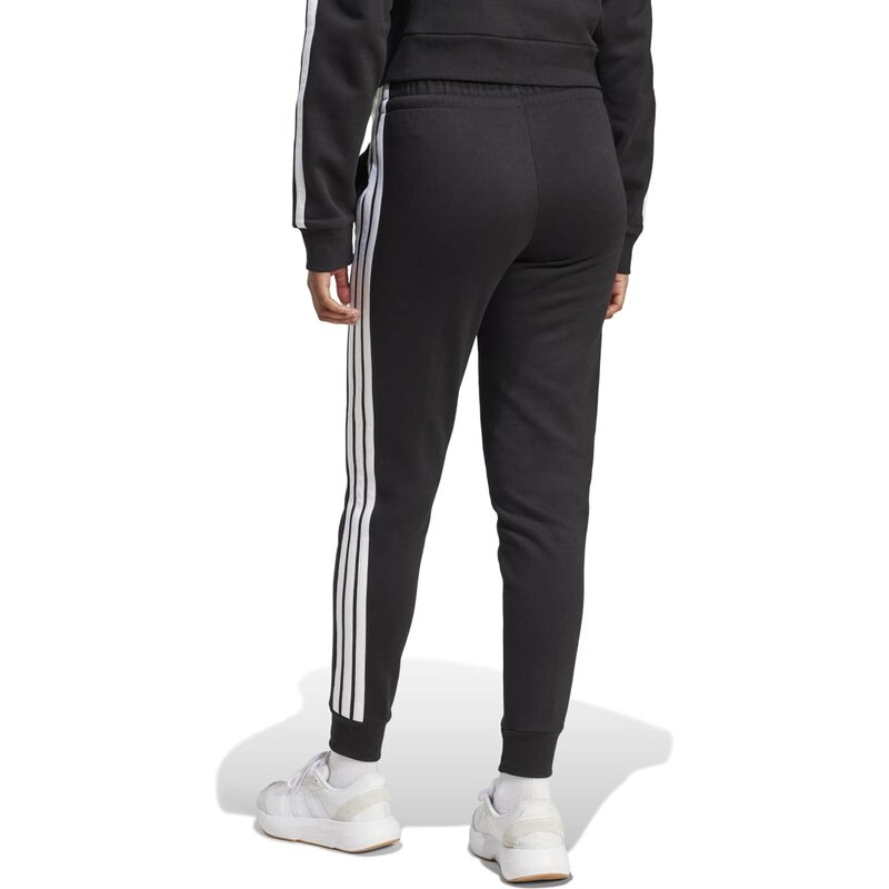 Узкие флисовые брюки Essentials с тремя полосками Adidas, черный — фото 3