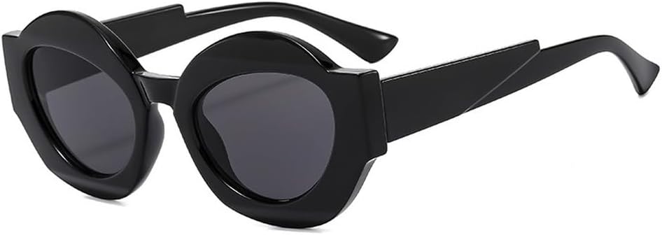 

Ретро уникальные двухцветные овальные солнцезащитные очки для женщин, модные прозрачные градиентные линзы, защита от УФ-излучения UV400, мужские солнцезащитные очки в стиле панк с леопардовым принтом WNCKSQ, Black Gray