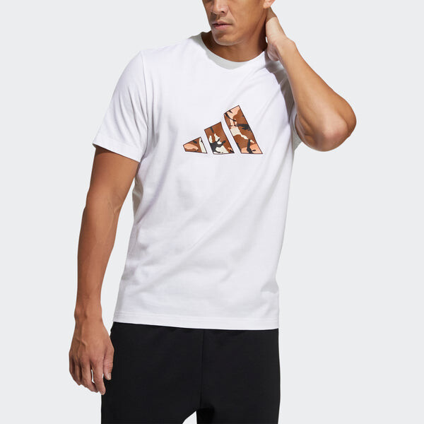 Футболка ub gxf t box спортивные камуфляжная печать логотип короткий рукав Adidas, белый — фото 2