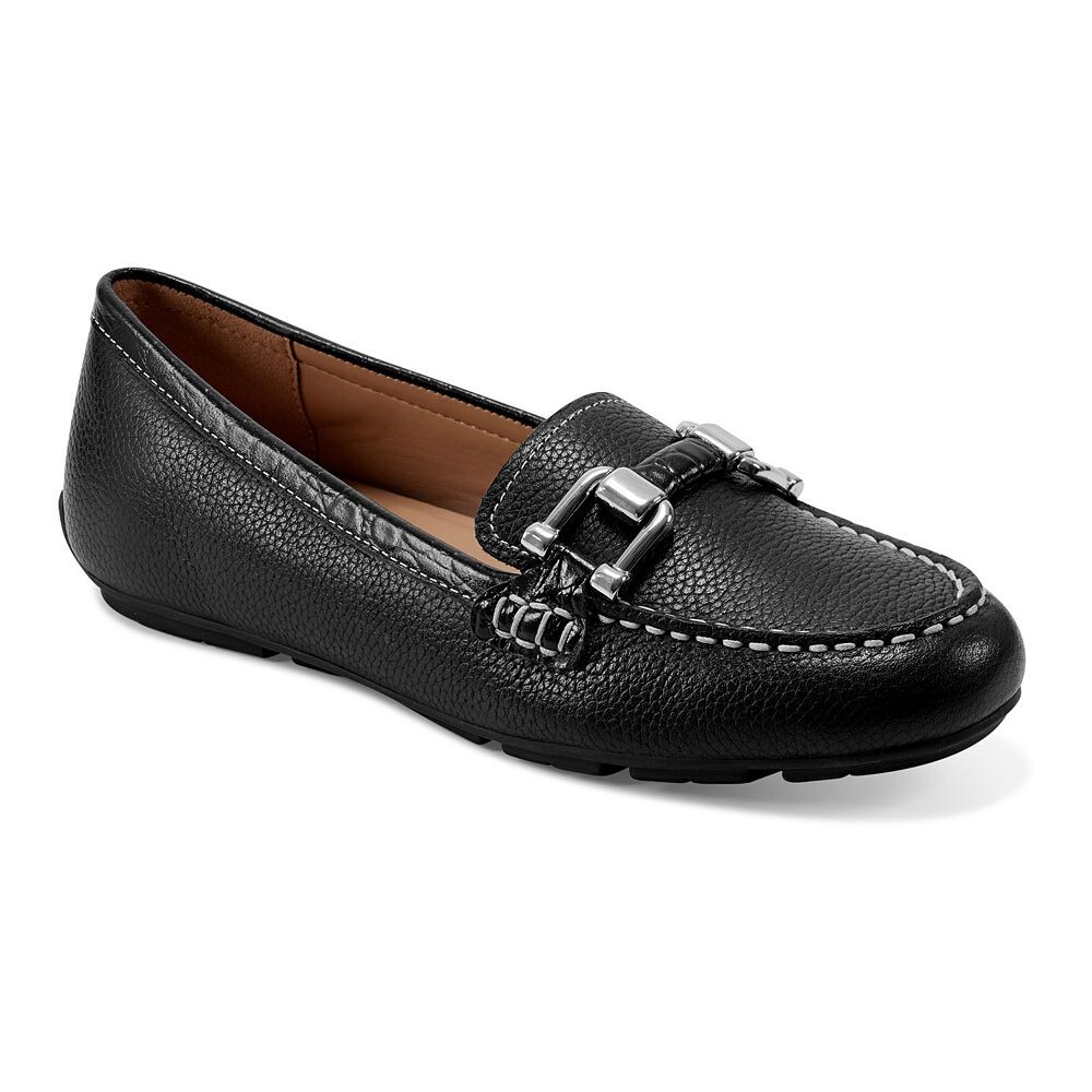 

Женские мокасины без шнуровки Easy Spirit Megan для вождения с орнаментом, цвет Black Leather